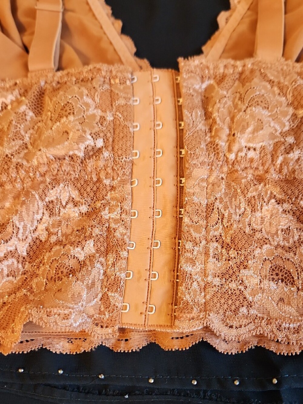 EUC Cosabella Lace Curvy Plungie Longline Bralette in Cinnamon Italy Sz M - Picture 4 of 12